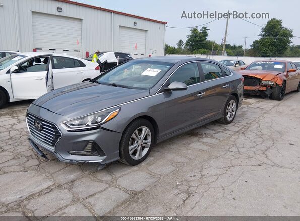 5NPE34AF7JH642288 2018 HYUNDAI SONATA Gray Առջևի ձախ երեք քառորդ տեսարան