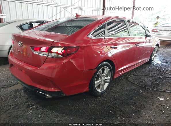 5NPE34AF7JH689224 2018 HYUNDAI SONATA Red Задня права чверть