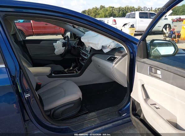 5NPE34AF7KH729383 2019 HYUNDAI SONATA Синий Вид салона спереди