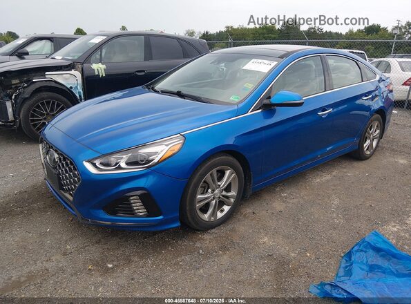 5NPE34AF7KH737127 2019 HYUNDAI SONATA Blue Przód lewy