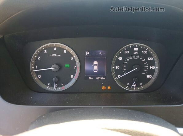 5NPE34AF8GH283803 2016 HYUNDAI SONATA Silver Instrument cluster view