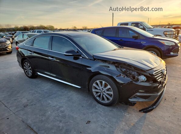 5NPE34AF8GH324012 2016 HYUNDAI SONATA Черный Передняя правая четверть