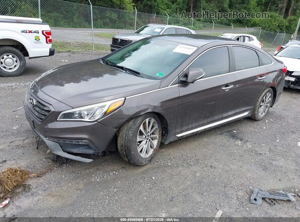 5NPE34AF8GH396666 2016 HYUNDAI SONATA Brown წინა მარცხენა ხედი სამი მეოთხედიდან