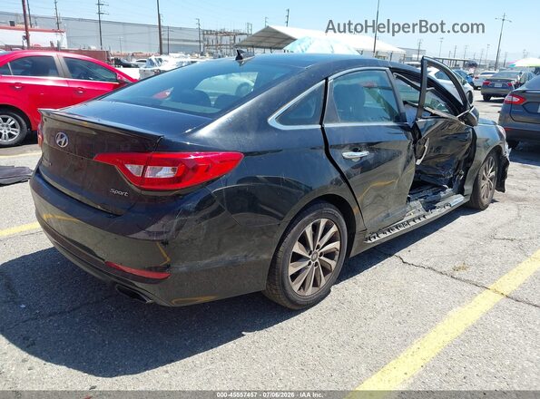 5NPE34AF8GH399017 2016 HYUNDAI SONATA Black Trasero derecho