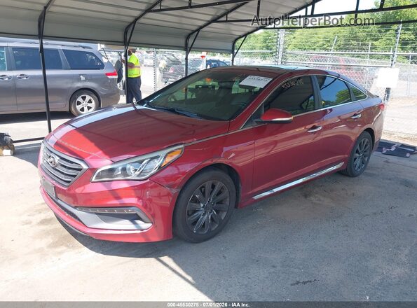 5NPE34AF8GH430024 2016 HYUNDAI SONATA Red Vista tres cuartos delantera izquierda