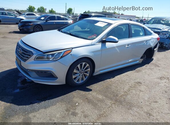 5NPE34AF8HH472680 2017 HYUNDAI SONATA Gray წინა მარცხენა ხედი სამი მეოთხედიდან