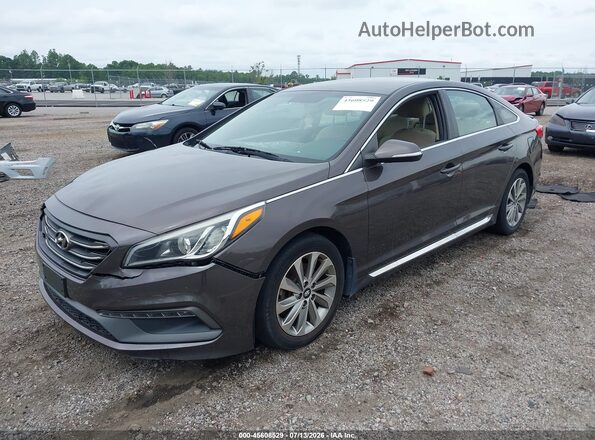 5NPE34AF8HH561195 2017 HYUNDAI SONATA Brown Առջևի ձախ երեք քառորդ տեսարան