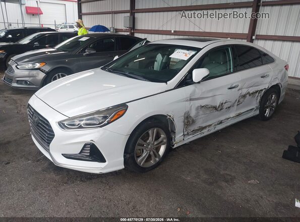 5NPE34AF8JH604259 2018 HYUNDAI SONATA Белый Передняя левая четверть