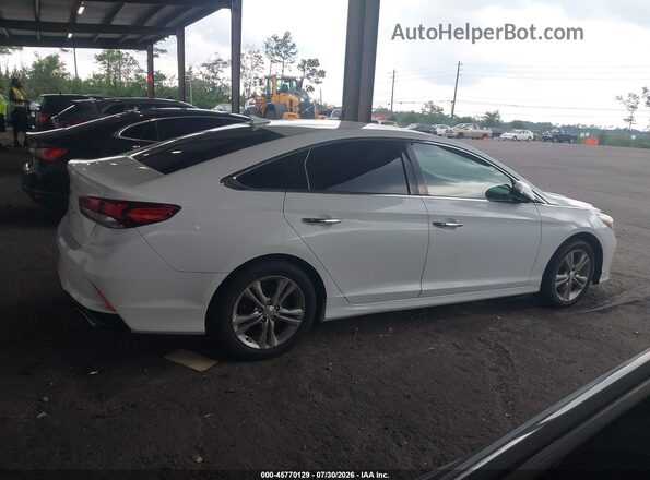 5NPE34AF8JH604259 2018 HYUNDAI SONATA Белый Вид задней части салона