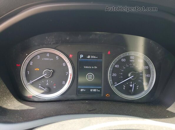 5NPE34AF8JH609056 2018 HYUNDAI SONATA Blue Instrument cluster view