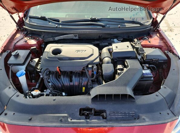 5NPE34AF8JH641537 2018 HYUNDAI SONATA Красный Вид задней части салона