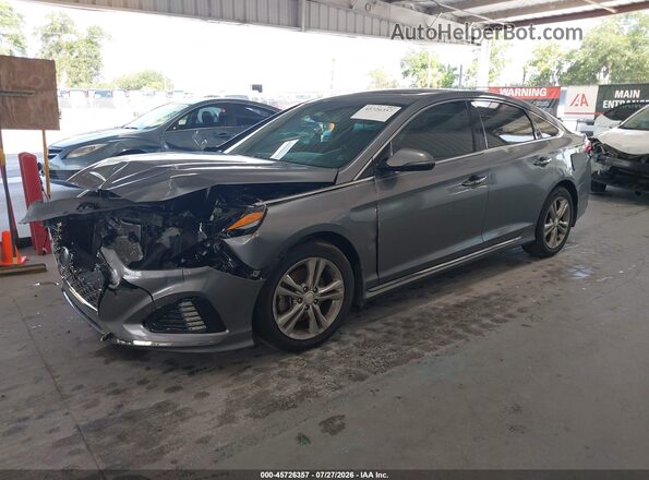 5NPE34AF8JH680564 2018 HYUNDAI SONATA Gray Przód lewy
