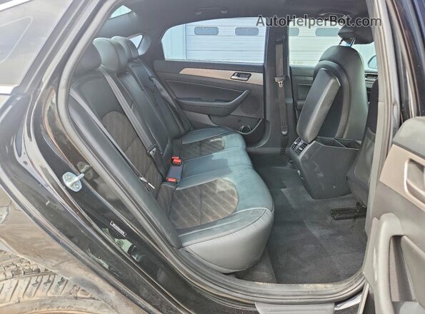5NPE34AF8KH758746 2019 HYUNDAI SONATA Black Rear seats view