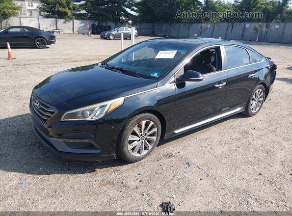 5NPE34AF9GH411322 2016 HYUNDAI SONATA Black Przód lewy