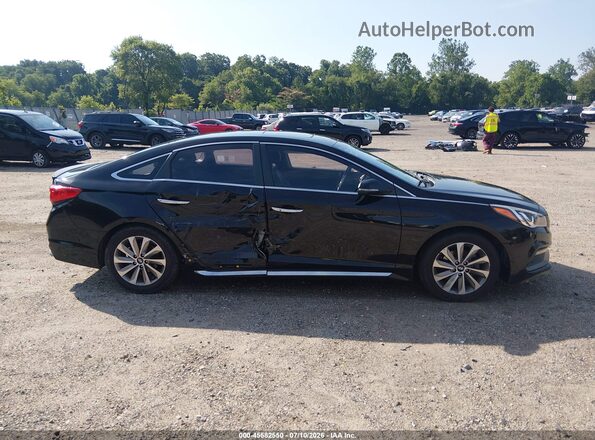 5NPE34AF9GH411322 2016 HYUNDAI SONATA Black Widok wnętrza z tyłu