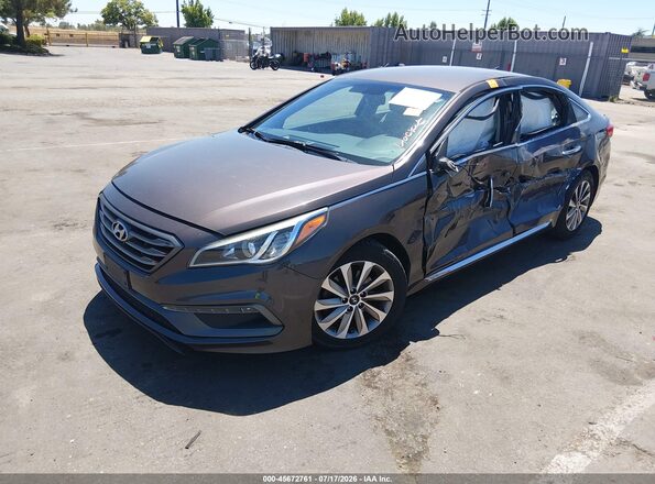 5NPE34AF9GH424331 2016 HYUNDAI SONATA Коричневый Передняя левая четверть