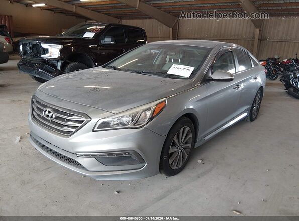 5NPE34AF9HH537343 2017 HYUNDAI SONATA Silver Առջևի ձախ երեք քառորդ տեսարան