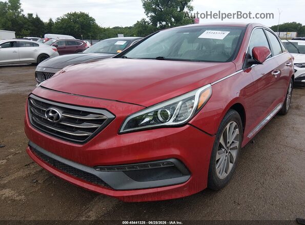 5NPE34AF9HH566700 2017 HYUNDAI SONATA Красный Передняя левая четверть
