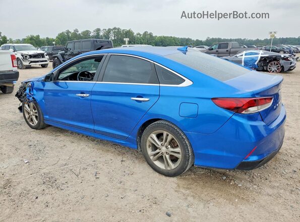 5NPE34AF9JH658573 2018 HYUNDAI SONATA Blue Trasero izquierdo