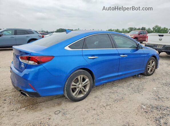 5NPE34AF9JH658573 2018 HYUNDAI SONATA Blue Trasero derecho