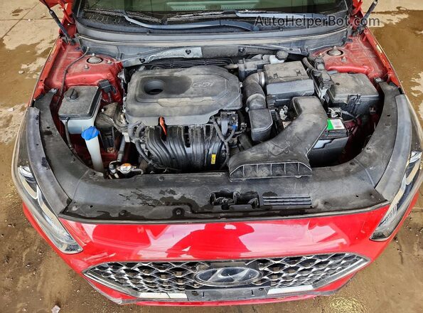 5NPE34AF9JH665698 2018 HYUNDAI SONATA Red Вид задньої частини салону