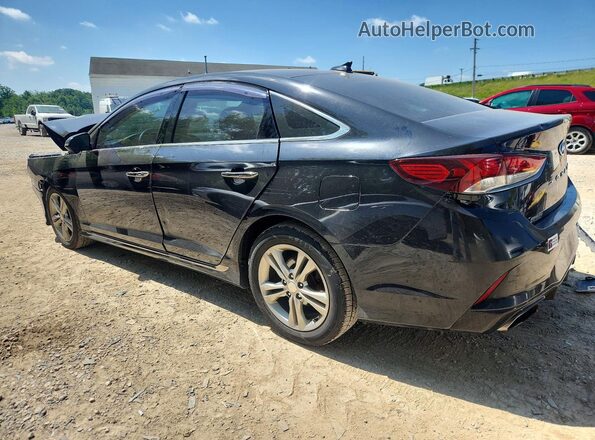 5NPE34AF9JH709604 2018 HYUNDAI SONATA Черный Задняя левая четверть