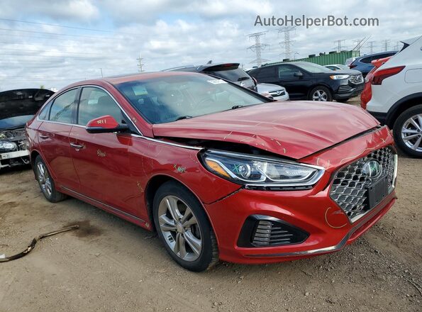 5NPE34AF9KH821319 2019 HYUNDAI SONATA Красный Передняя правая четверть