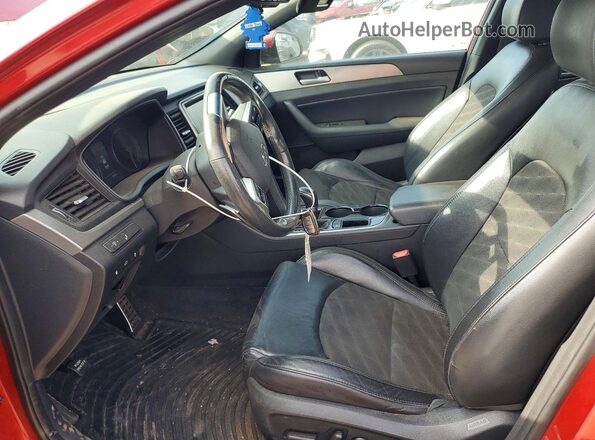 5NPE34AF9KH821319 2019 HYUNDAI SONATA Красный Вид салона спереди