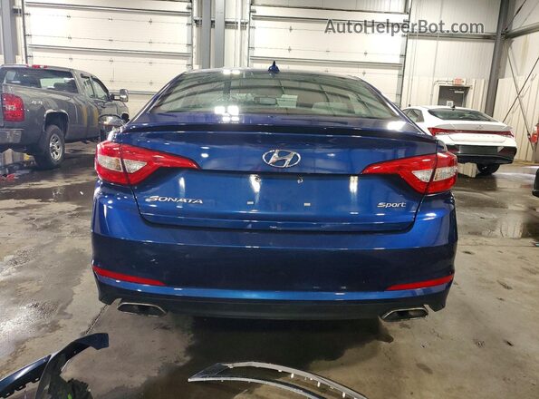 5NPE34AFXGH264914 2016 HYUNDAI SONATA Blue Widok z tyłu