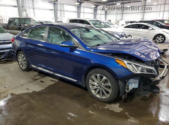 5NPE34AFXGH264914 2016 HYUNDAI SONATA Blue Przód prawy