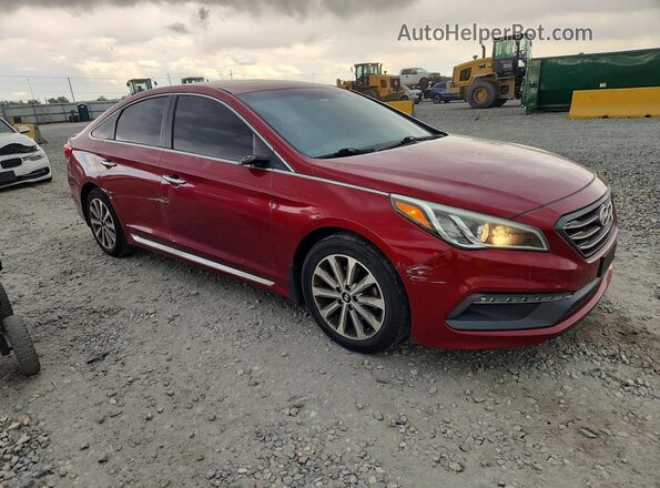 5NPE34AFXGH317336 2016 HYUNDAI SONATA Burgundy Передня права чверть