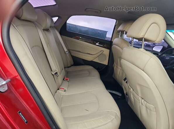 5NPE34AFXGH317336 2016 HYUNDAI SONATA Burgundy Вид задніх сидінь