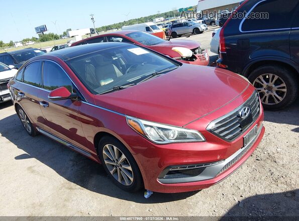5NPE34AFXGH321886 2016 HYUNDAI SONATA Red უკანა სალონის ხედი