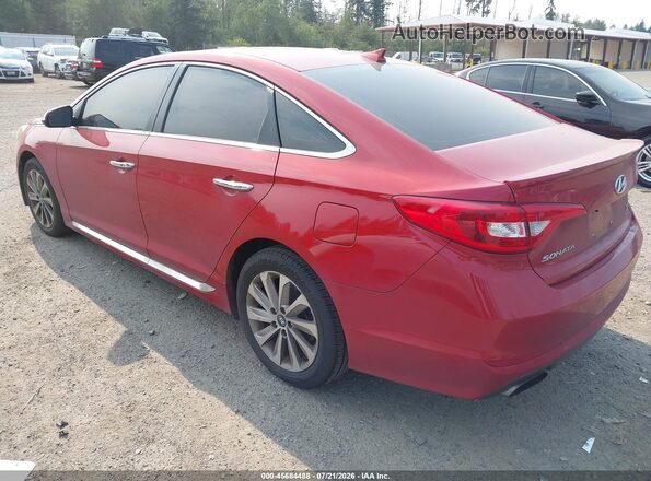 5NPE34AFXHH444444 2017 HYUNDAI SONATA Red Trasero izquierdo
