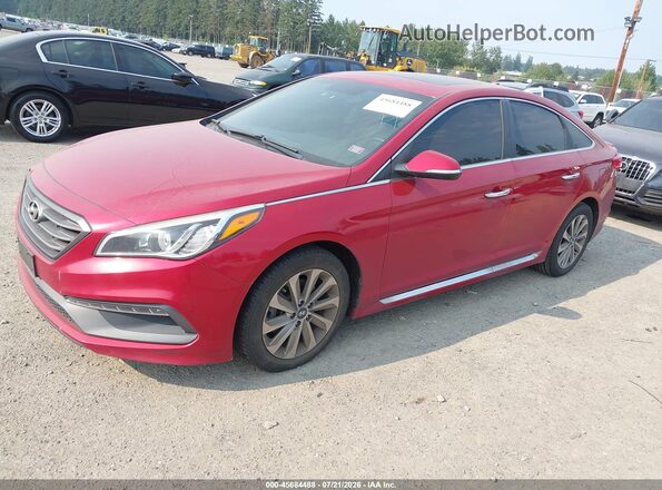 5NPE34AFXHH444444 2017 HYUNDAI SONATA Red Vista tres cuartos delantera izquierda