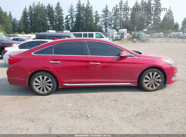 5NPE34AFXHH444444 2017 HYUNDAI SONATA Red Vista interior trasera