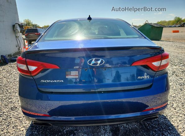 5NPE34AFXHH462605 2017 HYUNDAI SONATA Blue უკანა ხედი