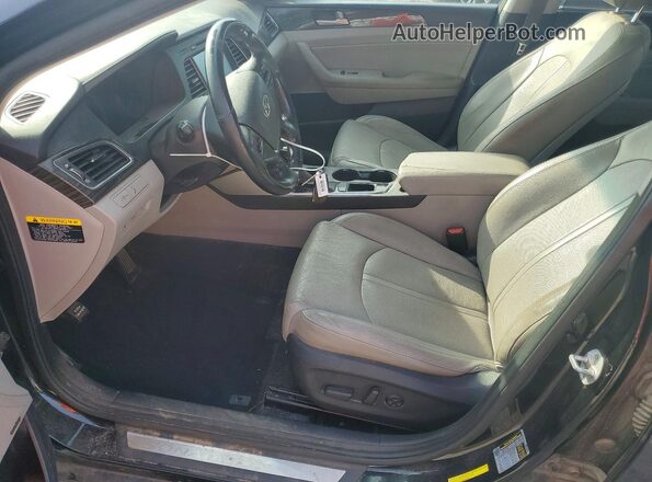 5NPE34AFXHH566575 2017 HYUNDAI SONATA Black წინა სალონის ხედი