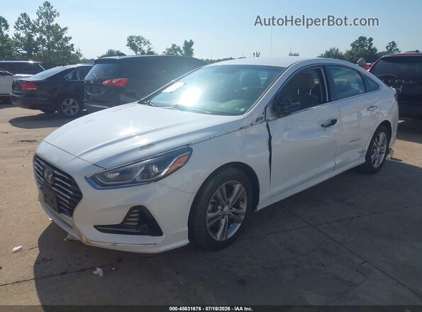 5NPE34AFXJH636033 2018 HYUNDAI SONATA White Առջևի ձախ երեք քառորդ տեսարան