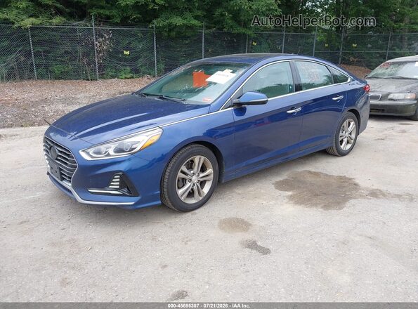 5NPE34AFXJH641300 2018 HYUNDAI SONATA Blue წინა მარცხენა ხედი სამი მეოთხედიდან