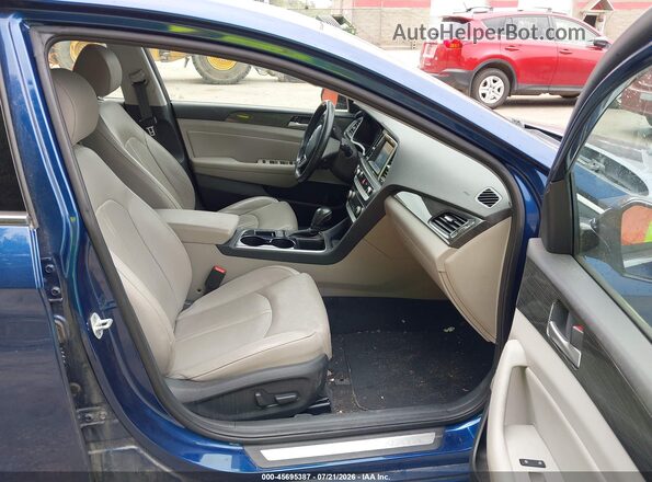 5NPE34AFXJH641300 2018 HYUNDAI SONATA Blue წინა სალონის ხედი