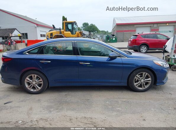 5NPE34AFXJH641300 2018 HYUNDAI SONATA Blue უკანა სალონის ხედი