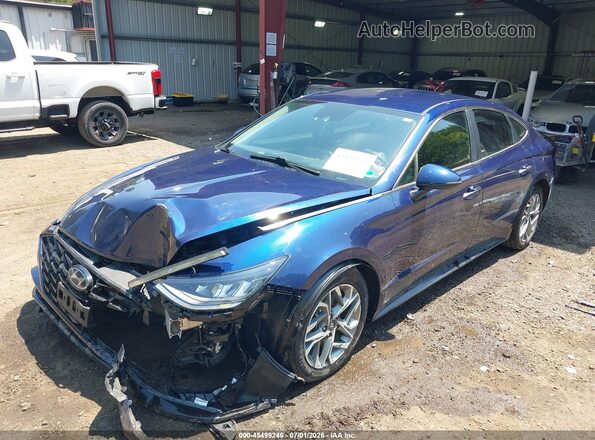 5NPEF4JA8LH038361 2020 HYUNDAI SONATA Dark Blue წინა მარცხენა ხედი სამი მეოთხედიდან