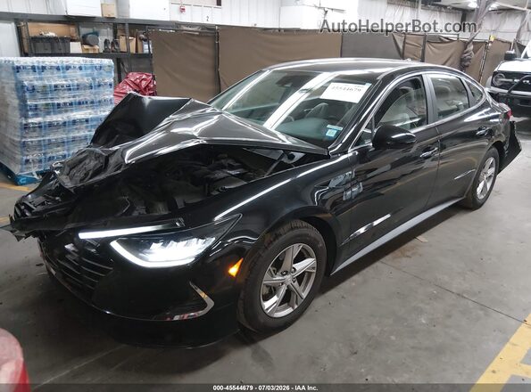 5NPEG4JAXMH068752 2021 HYUNDAI SONATA Black წინა მარცხენა ხედი სამი მეოთხედიდან