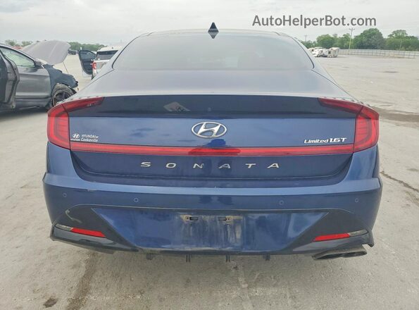 5NPEH4J24MH098948 2021 HYUNDAI SONATA Blue უკანა ხედი