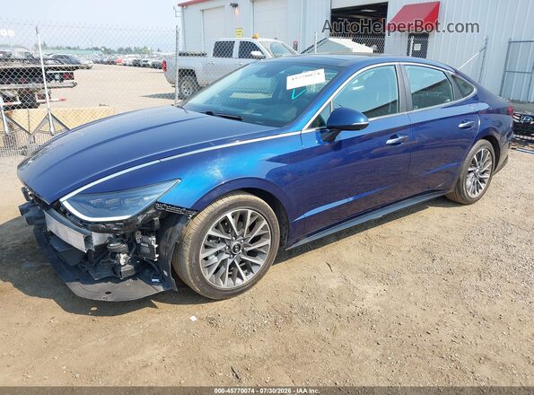 5NPEH4J26LH019763 2020 HYUNDAI SONATA Blue Przód lewy