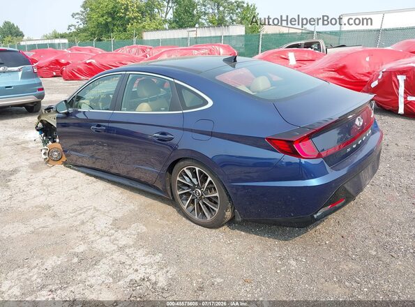 5NPEH4J26MH097395 2021 HYUNDAI SONATA Синий Задняя левая четверть