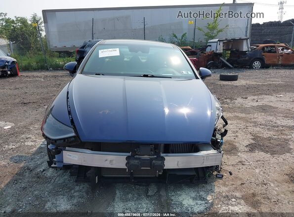 5NPEH4J26MH097395 2021 HYUNDAI SONATA Синий Вид задней части салона