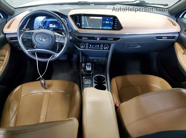 5NPEH4J27MH064020 2021 HYUNDAI SONATA White Вид панелі приладів