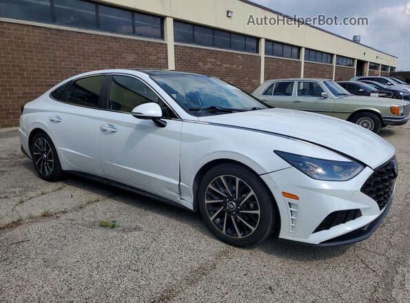 5NPEH4J27MH064020 2021 HYUNDAI SONATA White Передня права чверть